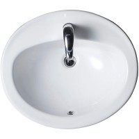 Раковина beWash Balaton 56 90561101 Белый глянец фарфор полувстраиваемая