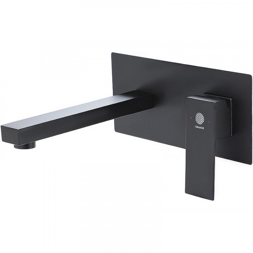 Смеситель для раковины Orange Lutz M04-722b Черный матовый встраиваемый