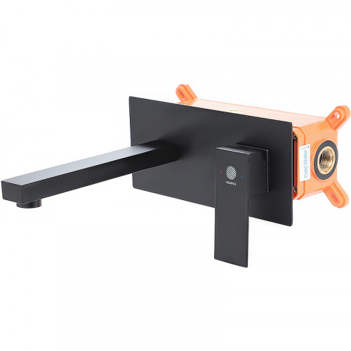 Смеситель для раковины Orange Lutz M04-722b Черный матовый встраиваемый