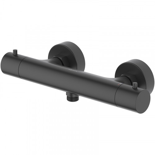 Смеситель для душа Aquatek Европа AQ1363MB с термостатом Черный матовый латунь на стену