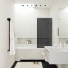 Шторка на ванну Maybah Glass MGV-82-1у 800x1400 в узком профиле Белый стекло графитовое