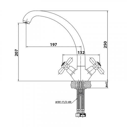 Смеситель для кухни Kaiser Carlson 11033 Хром латунь