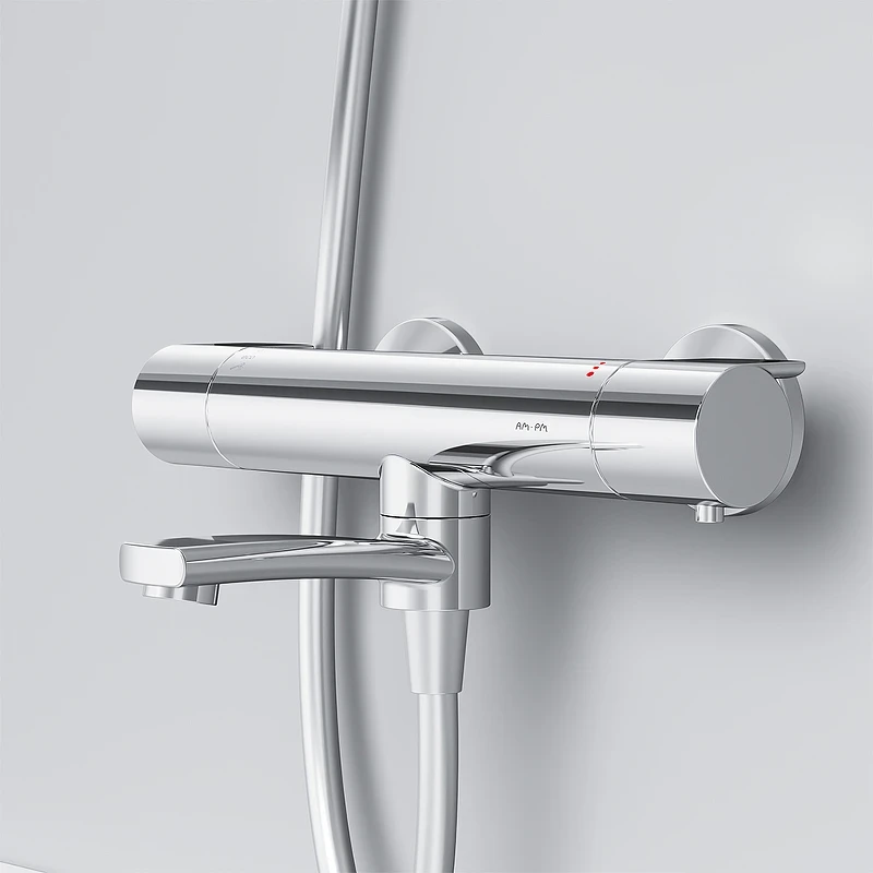 Смеситель для ванны AM.PM X-Joy F85A50000 с термостатом Хром латунь на стену