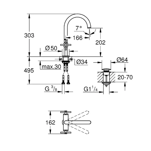 Смеситель для раковины Grohe Atrio New 21019AL3 Темный графит матовый латунь