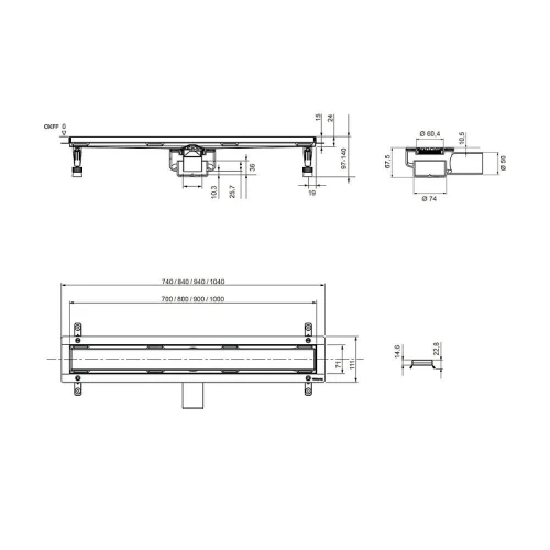 Tece Spring Linus 70 S600700 с решеткой цвет Хром / под плитку