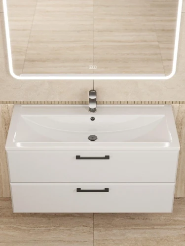 Тумба с раковиной Uperwood Foster New 100 KFosterNEW100w подвесная цвет Белый матовый