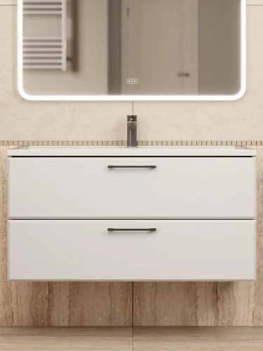 Тумба с раковиной Uperwood Foster New 100 KFosterNEW100w подвесная цвет Белый матовый