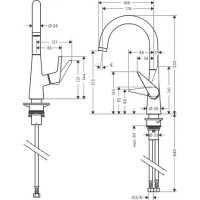 Смеситель для кухни Hansgrohe Talis M51 220 72814800 Сталь латунь