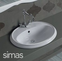 Раковина Simas Arcade 61 AR859bi*1 Белая фаянс полувстраиваемая
