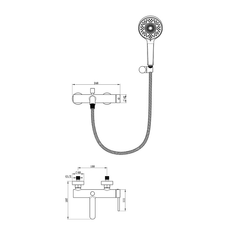 Смеситель на борт ванны Oliveeka Y OL-669017-CR цвет Хром