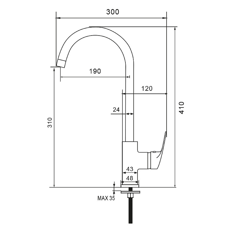 Смеситель для кухни WesnaArt Ocean OCE12-110 Хром