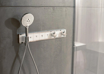 Смеситель для душа Hansgrohe RainSelect 15357400 с термостатом Белый Хром латунь встраиваемый