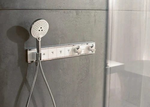 Смеситель для душа Hansgrohe RainSelect 15357400 с термостатом Белый Хром латунь встраиваемый