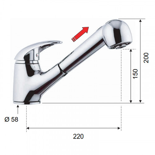 Смеситель для кухни Remer Ten T47 Хром латунь