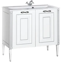 Тумба с раковиной Aquanet Паола 90 213016 Белая МДФ / ЛДСП