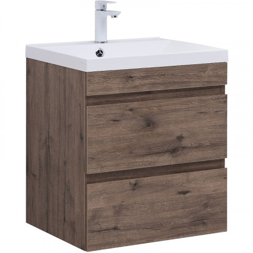 Тумба под раковину Aquanet Нота New 60 334191 подвесная Дуб веллингтон табак МДФ / ЛДСП