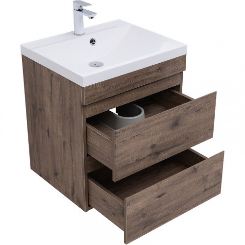 Тумба под раковину Aquanet Нота New 60 334191 подвесная Дуб веллингтон табак МДФ / ЛДСП