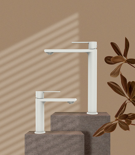 Смеситель для раковины Kaiser Serio 05311-4 Белый матовый латунь