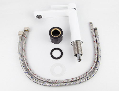 Смеситель для раковины Kaiser Serio 05311-4 Белый матовый латунь