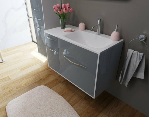 Раковина Эстет Барселона 90 R ФР-00003478 Белая искусственный камень (литьевой мрамор) полувстраиваемая