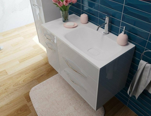 Раковина Эстет Барселона 90 R ФР-00003478 Белая искусственный камень (литьевой мрамор) полувстраиваемая