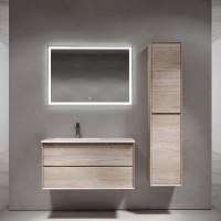 Тумба под раковину Sancos Marmi 2.0 100 L MR2.0100LEG подвесная Дуб галифакс натуральный МДФ / ЛДСП