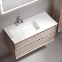 Тумба под раковину Sancos Marmi 2.0 100 L MR2.0100LEG подвесная Дуб галифакс натуральный МДФ / ЛДСП
