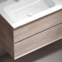 Тумба под раковину Sancos Marmi 2.0 100 L MR2.0100LEG подвесная Дуб галифакс натуральный МДФ / ЛДСП