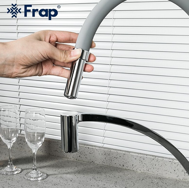 Смеситель для кухни Frap F4552 Хром Серый латунь