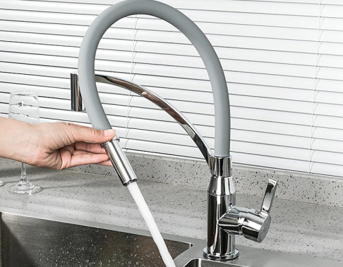 Смеситель для кухни Frap F4552 Хром Серый латунь