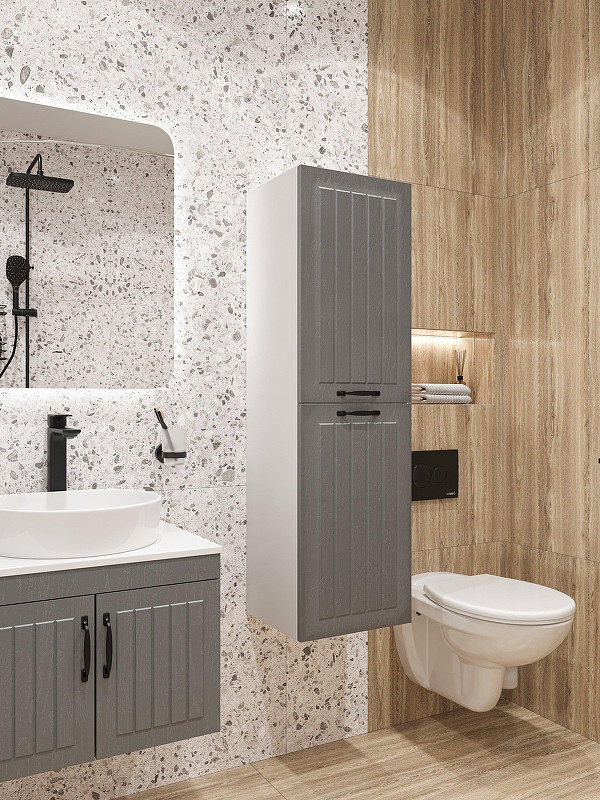 Шкаф пенал DIWO Сочи 35 00-00001336 подвесной цвет Антрацит