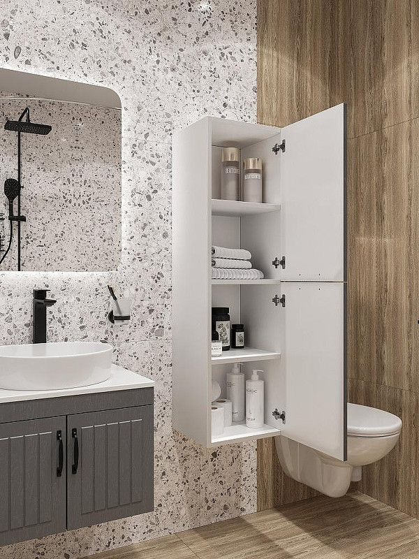 Шкаф пенал DIWO Сочи 35 00-00001336 подвесной цвет Антрацит