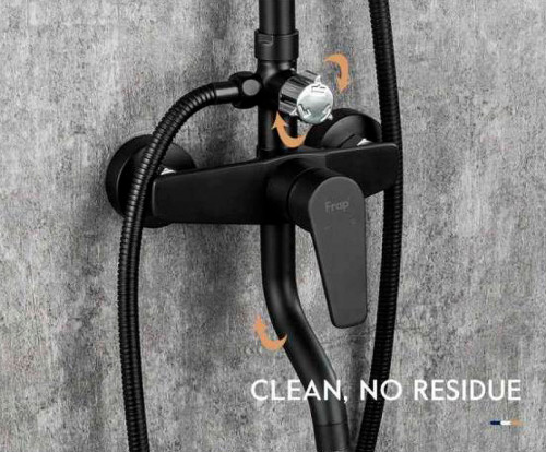 Душевая система Frap H29 F2429 Черная матовая латунь на стену