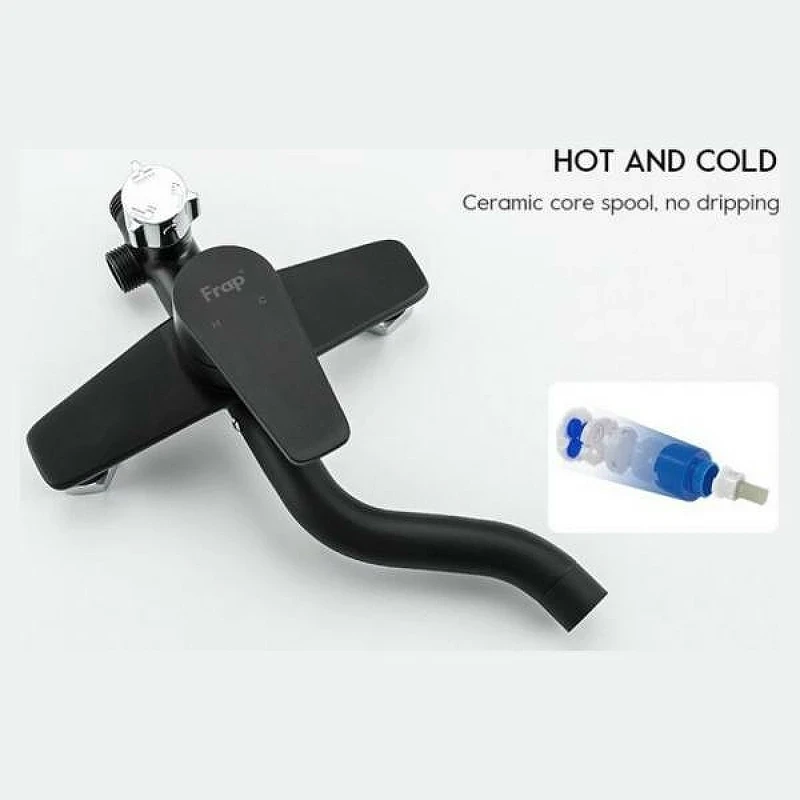 Душевая система Frap H29 F2429 Черная матовая латунь на стену