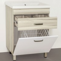 Тумба под раковину Style Line Ориноко 60 Белый Светлое дерево МДФ / ЛДСП