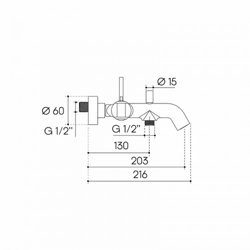 Смеситель для ванны Aqueduto CANO CAN0600 цвет Хром