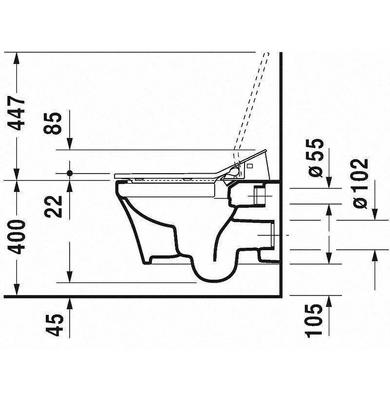 Унитаз подвесной Duravit P3 Comforts 2561590000 цвет Белый без сиденья