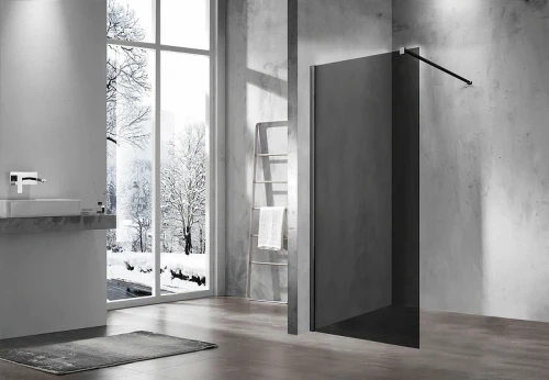 Душевая перегородка Vincea Walk-In 110 VSW-1H110CGB профиль Черный стекло тонированное