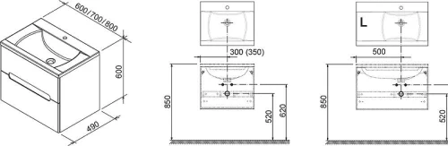 Тумба под раковину Ravak Classic 60 X000000902 подвесная цвет Белый