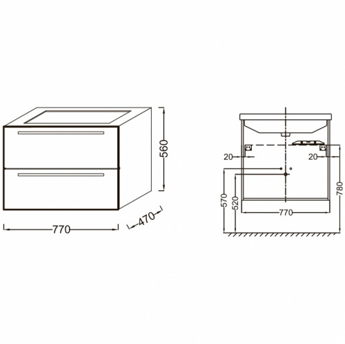 Тумба под раковину Jacob Delafon Struktura 77 EB1277-N18 подвесная Белая МДФ / ЛДСП