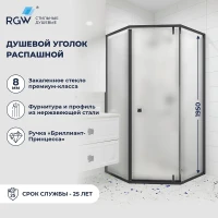 Душевой уголок RGW Hotel (Отель) HO-088B 90х90 350608899-24 профиль Черный стекло матовое-сатинат