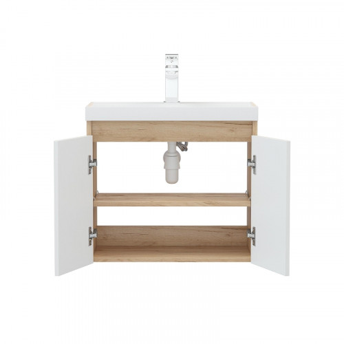 Тумба под раковину Corozo Блисс 60 SD-00002026 подвесная цвет Белый Дуб крафт