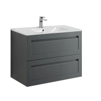 Тумба под раковину Art&Max Platino 80 AM-Platino-800-2C-SO-GM-Cer подвесная цвет Серый матовый
