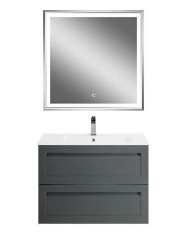 Тумба под раковину Art&amp;Max Platino 80 AM-Platino-800-2C-SO-GM-Cer подвесная цвет Серый матовый