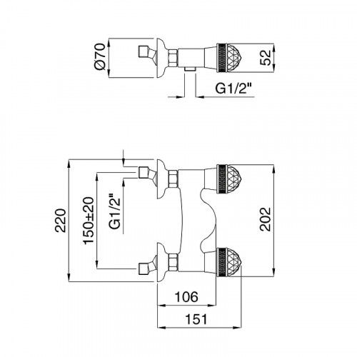 Смеситель для душа Migliore Axo 18488 Хром латунь на стену