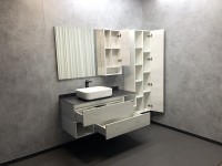 Зеркало со шкафом Comforty Прага 120 00004136262 Дуб белый МДФ / ЛДСП, стекло