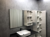 Зеркало со шкафом Comforty Прага 120 00004136262 Дуб белый МДФ / ЛДСП, стекло
