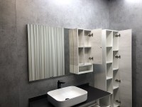 Зеркало со шкафом Comforty Прага 120 00004136262 Дуб белый МДФ / ЛДСП, стекло