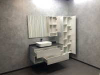 Зеркало со шкафом Comforty Прага 120 00004136262 Дуб белый МДФ / ЛДСП, стекло