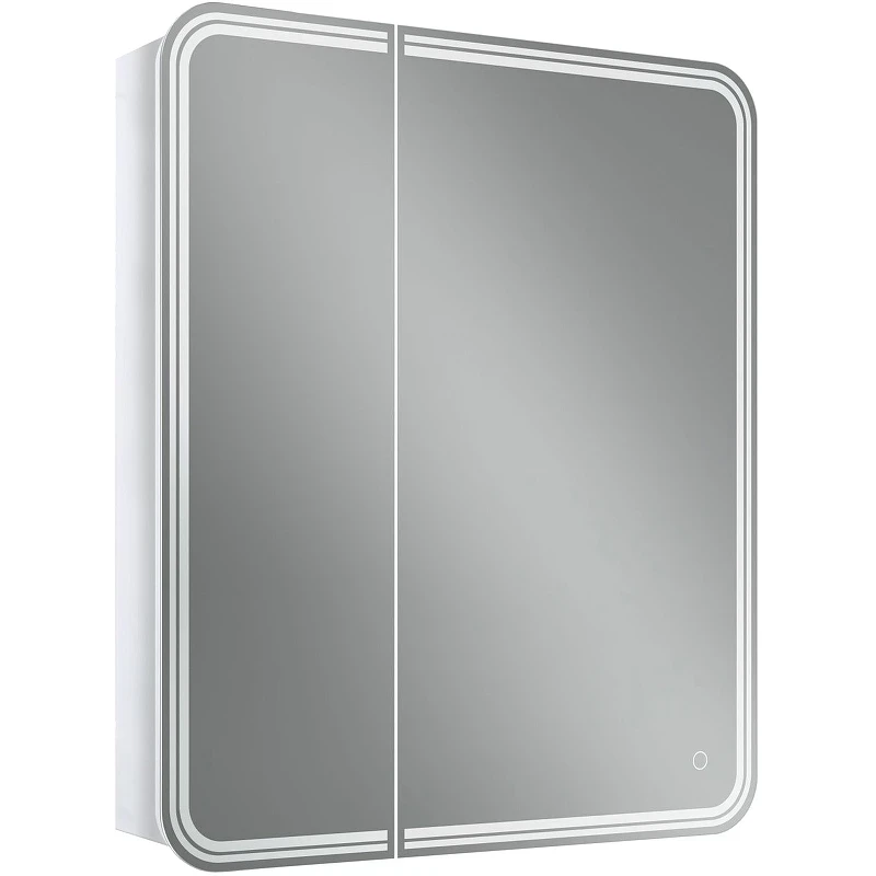 Зеркальный шкаф Art&Max Verona AM-Ver-700-800-2D-R-DS-F с подсветкой с сенсорным выключателем Белый МДФ / ЛДСП, стекло